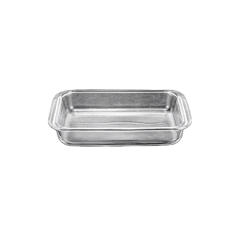 Wholesale customized rectangular glass baking tray, heat-resistant dishwasher special baking tray, seafood tray