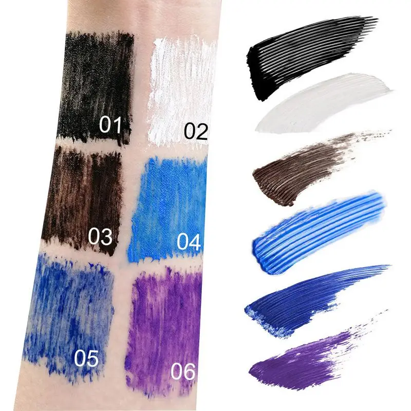 DNM Eyelashes Curling Extension Purple Blue White Mascara Non-smudge Fast Dry Long-lasting Holiday Party Makeup Mascara