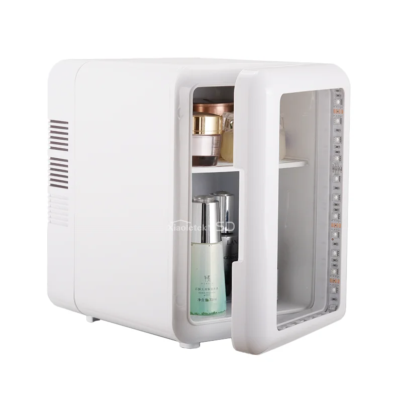 Высококачественный портативный 4L небольшой холодильник для ухода за кожей хранения макияжа напитки мини-холодильник с прозрачной дверью и светом