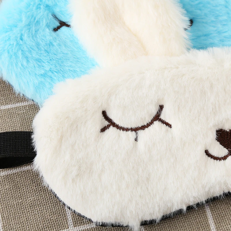 soft cute cartoon plush rabbit sleeping eye mask and ear makeup headband