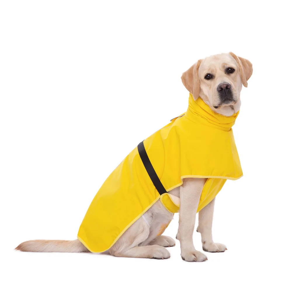 New Pet Raincoats Reflective Edges Fluorescent Yellow Pet Cloaks Teddy Corgi Golden Retriever pet raincoats