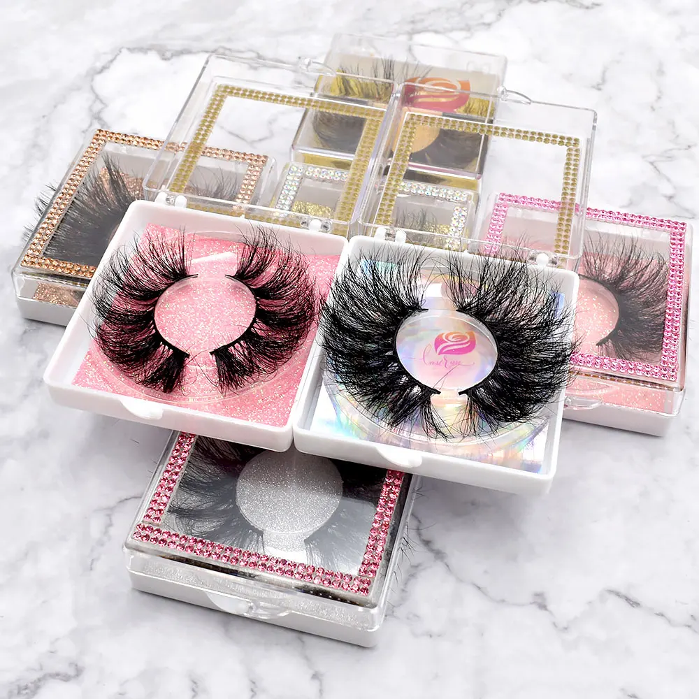 Hot Selling 3d 25mm Mink Eyelashes Private Label Eye Lashes 5d Mink Eyelashes with Private logo Packaging Box