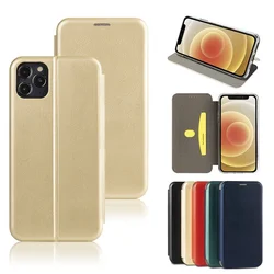 Strong Magnetic Leather Mobile Phone Case Wallet Bag for iPhone 11 12 13 Pro Max 7 8 X Samsung S21 A22 A32 A03S Back Cover