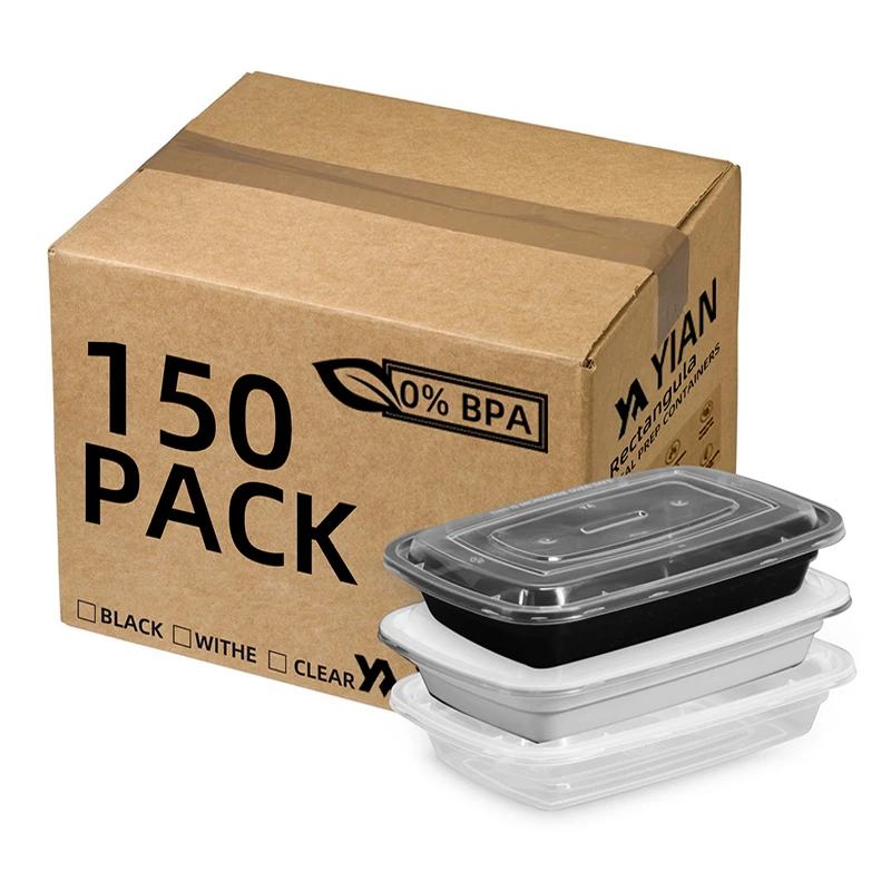 Reusable tableware Plastic lunch container Flat bottomed rectangular transparent recyclable food storage container