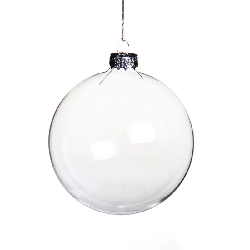 Сделай Сам выдувной вручную прозрачный круглый стеклянный шар украшения для рождественской елки подвесное украшение