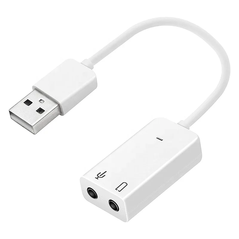 Xput дешевая OEM белая 2,0 Виртуальная 7,1 канальная Внешняя USB Аудио Звуковая карта USB к разъему 3,5 мм звуковая карта