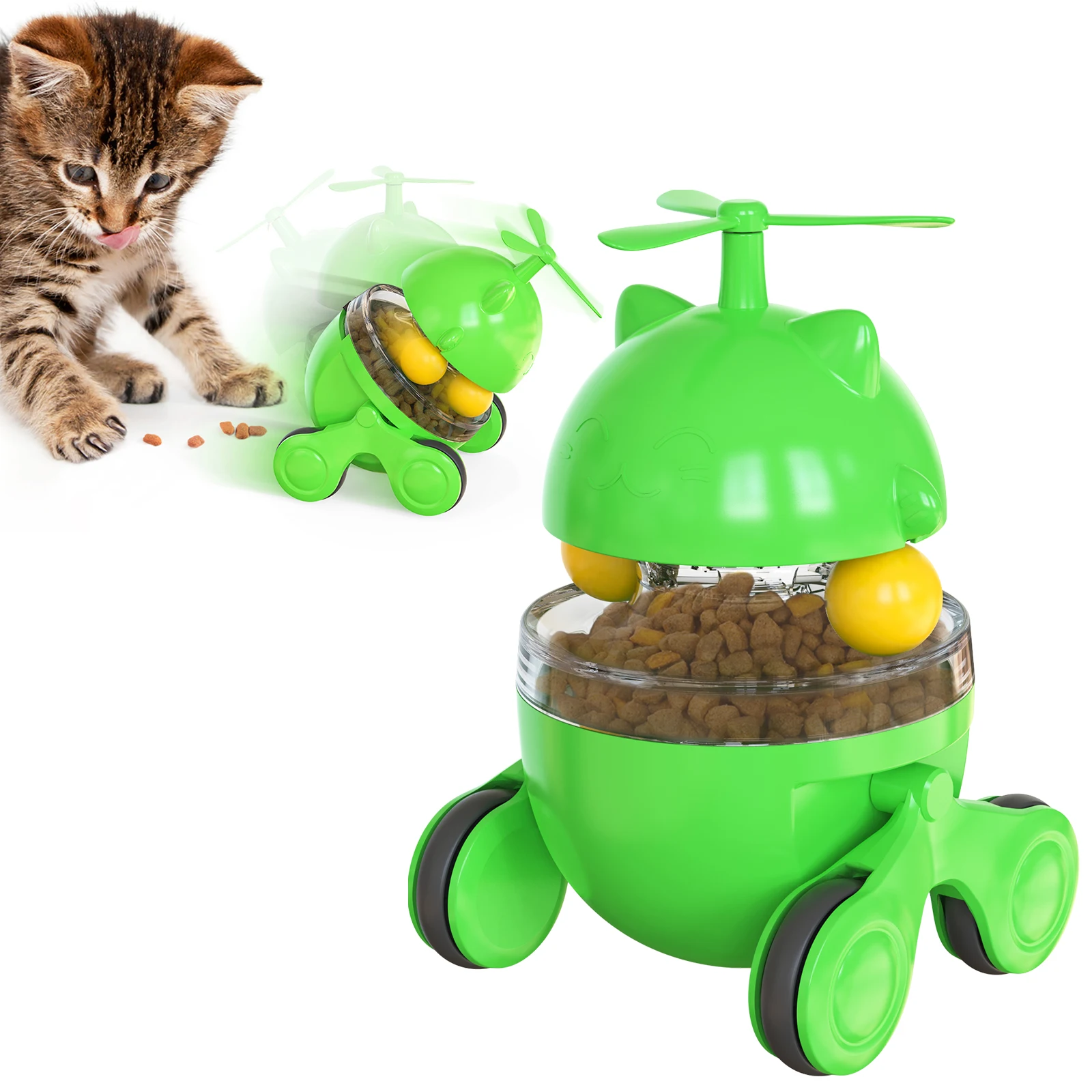 Hot Sale Multi-functional cat toy Automatic Feeders for cats TrackBall Movable wheel Pet Cat toys