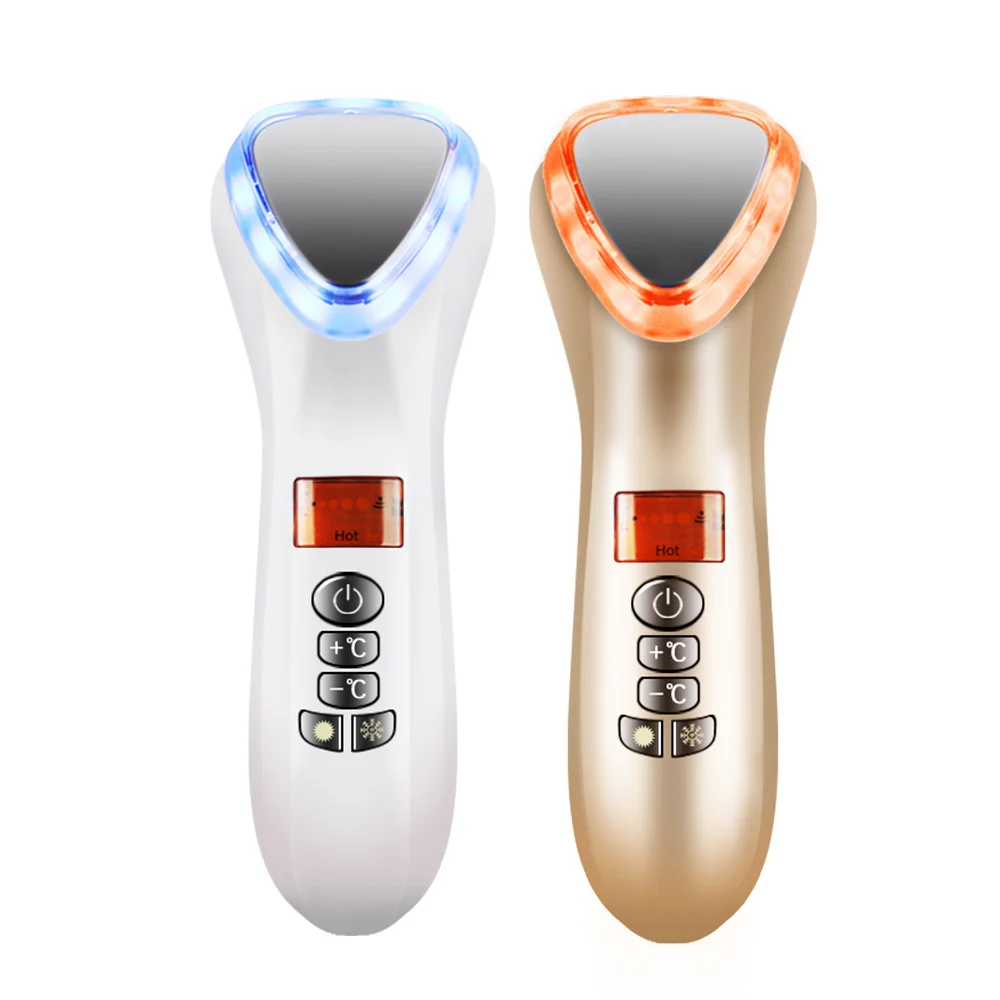 Wholesale Portable Hot Cold Facial Massager Cool Face And Neck Wand Sonic Wave Lift Ultrasonic Vibration Skin Care Massager