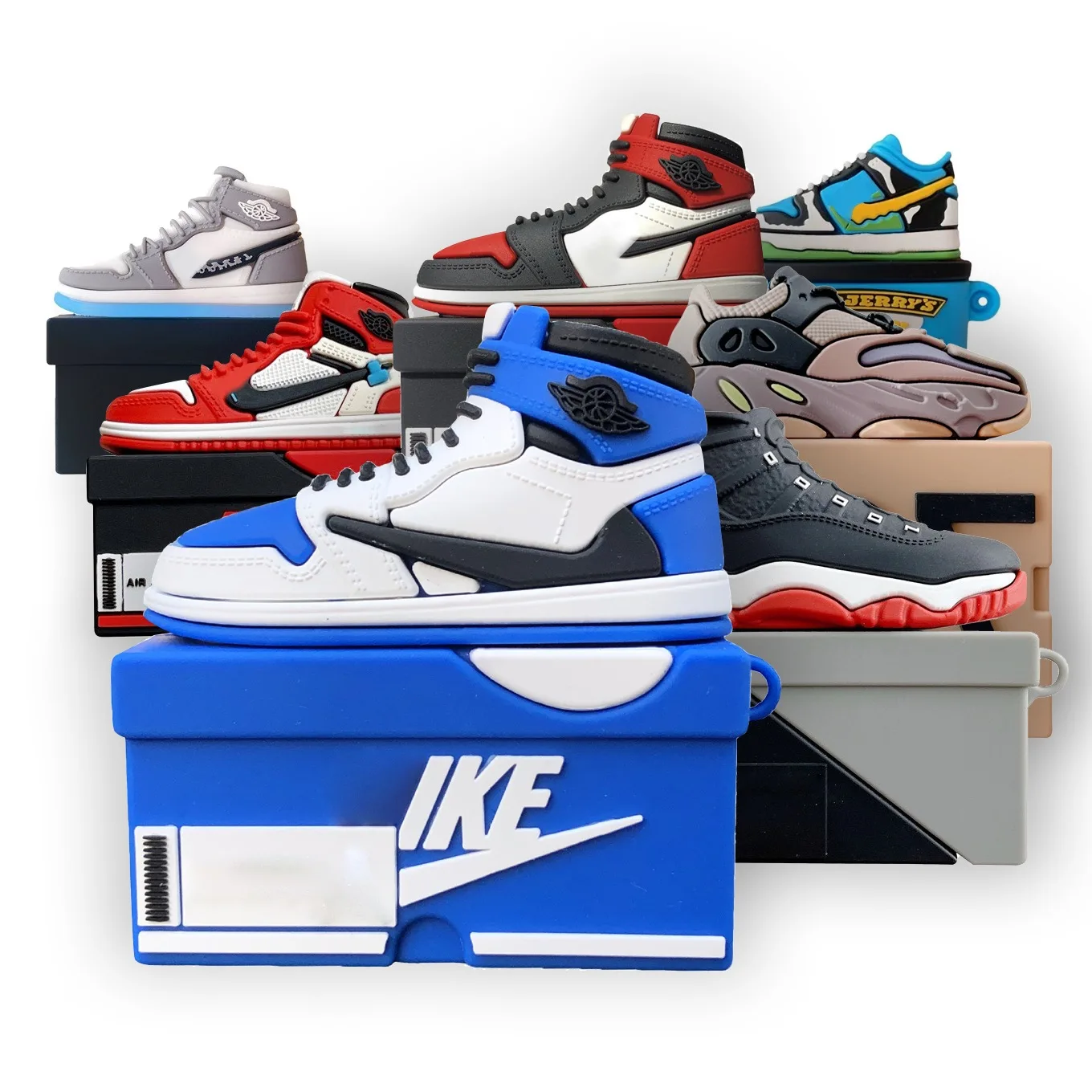 basketball lanyard keychains aj 3d blue pink shoe sneaker airpods case for airpod pro airpods 3 1/2