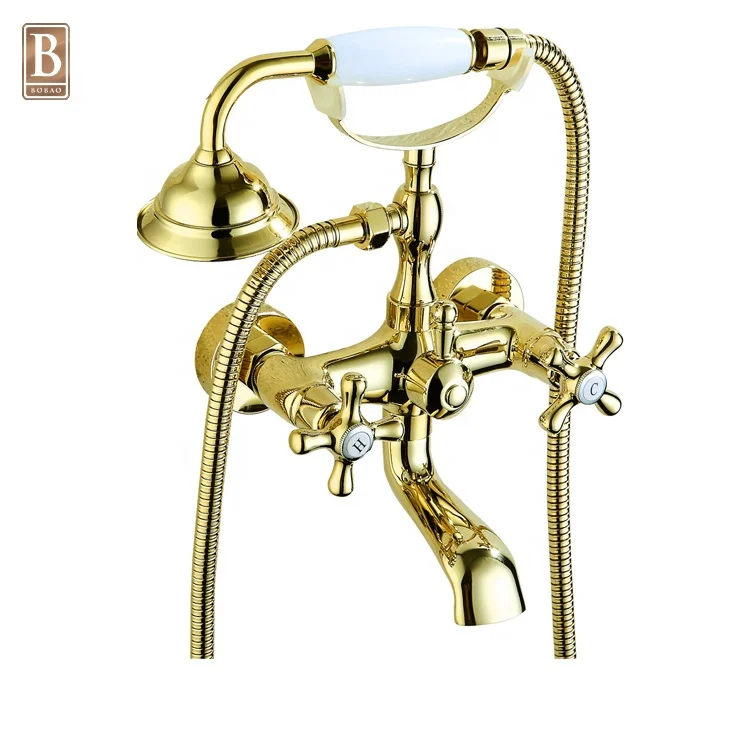 Antique phone style retro bathtub shower faucet set