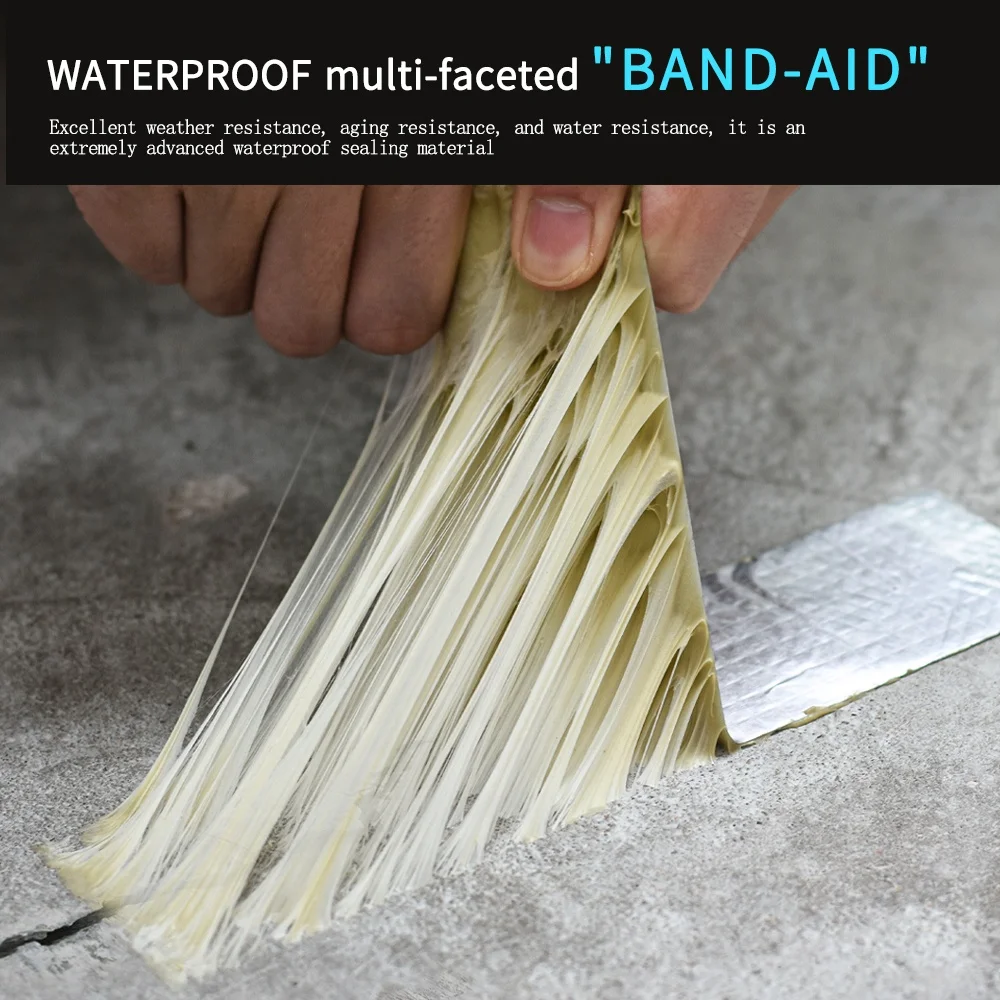 Waterproof Sealing Tape Aluminum Butyl Tape RV Repair Window Silicone Glass EDPM Roof Leak Patchin Boat and Pipe Sealing Silver