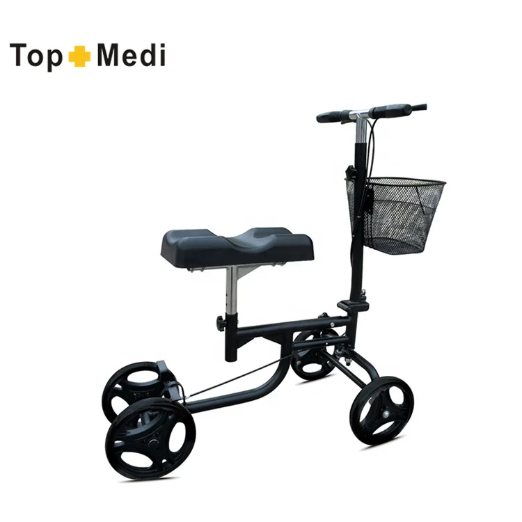 High-Carbon Steel Outdoor Folding Knee Rollator Scooter 4 Wheels Elderly Disabled Providing Excellent Walker Rollator Support