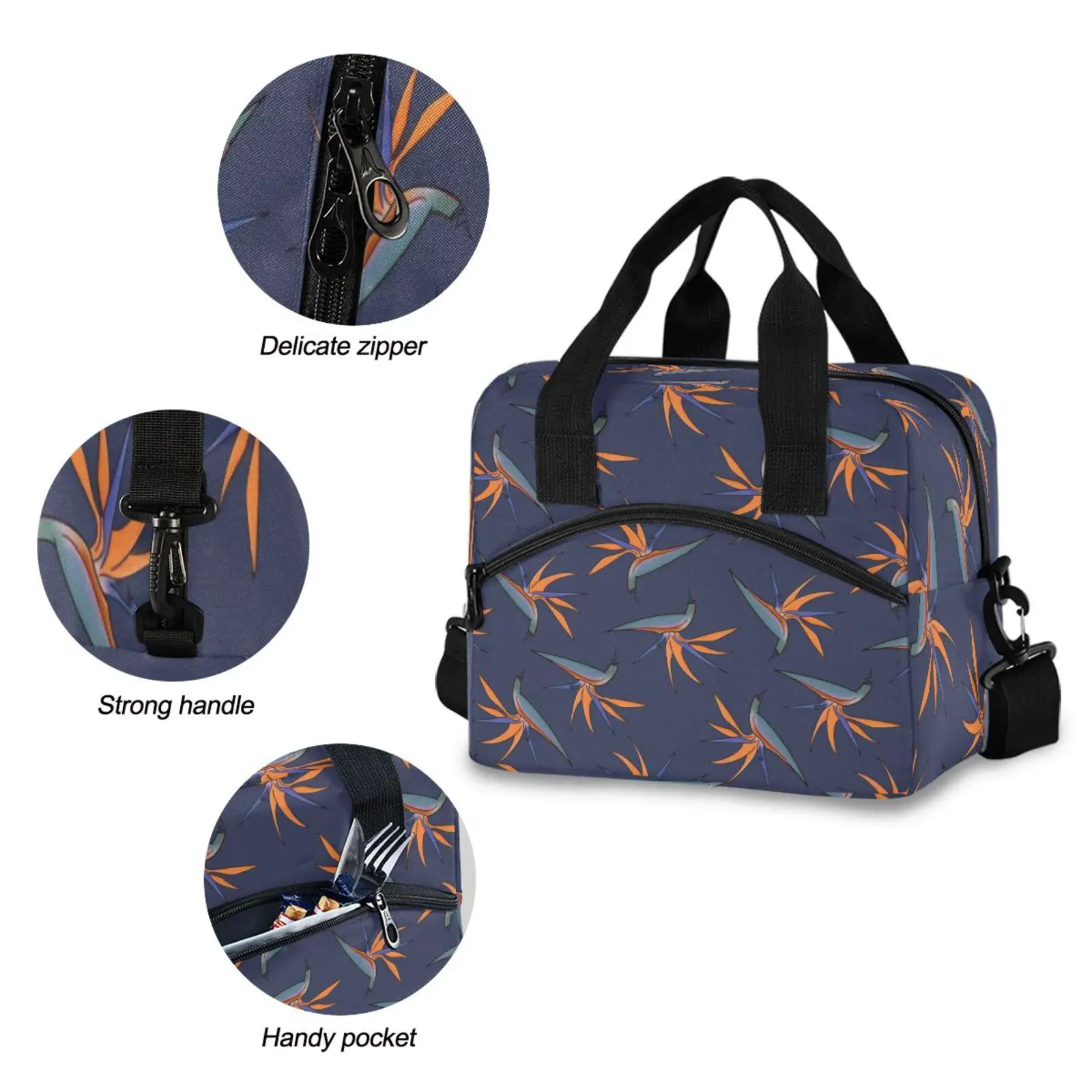Fashion Aloha Custom Print Bop Reusable Travel Cooler Tote Waterproof Lunch Bags for Women and Men