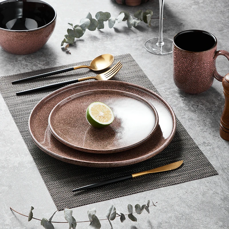 PITO Wholesale chinese luxury crockery porcelain 4pcs dinnerware sets dinner plate ceramic for restaurant