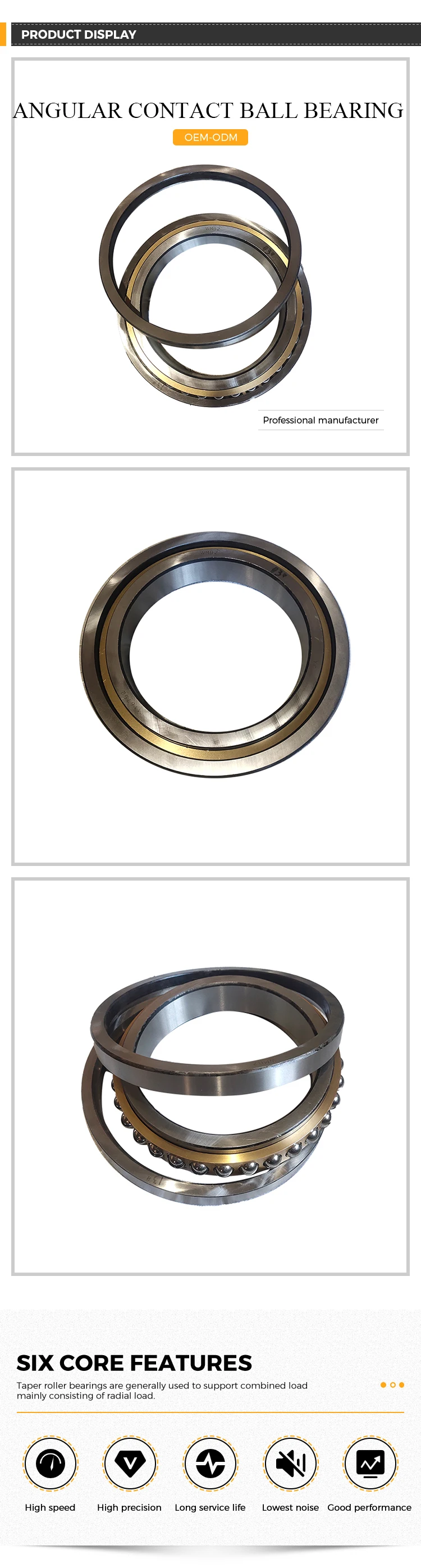 Precision Spindle Angular Contact Ball Bearings Angular Contact Ball Bearing