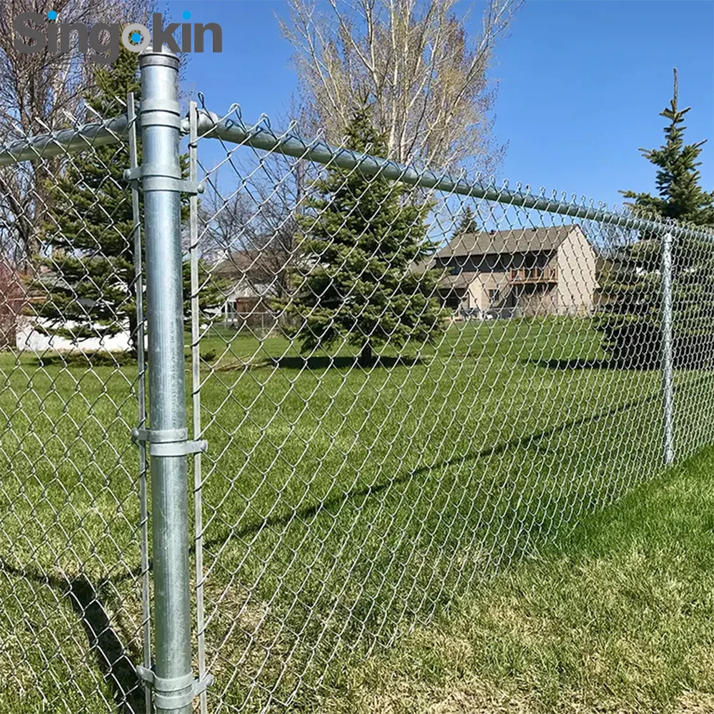 2x2 galvanized chain link fence prices 6 foot by 50 foot  iron wire mesh roll chainlink fencing netting