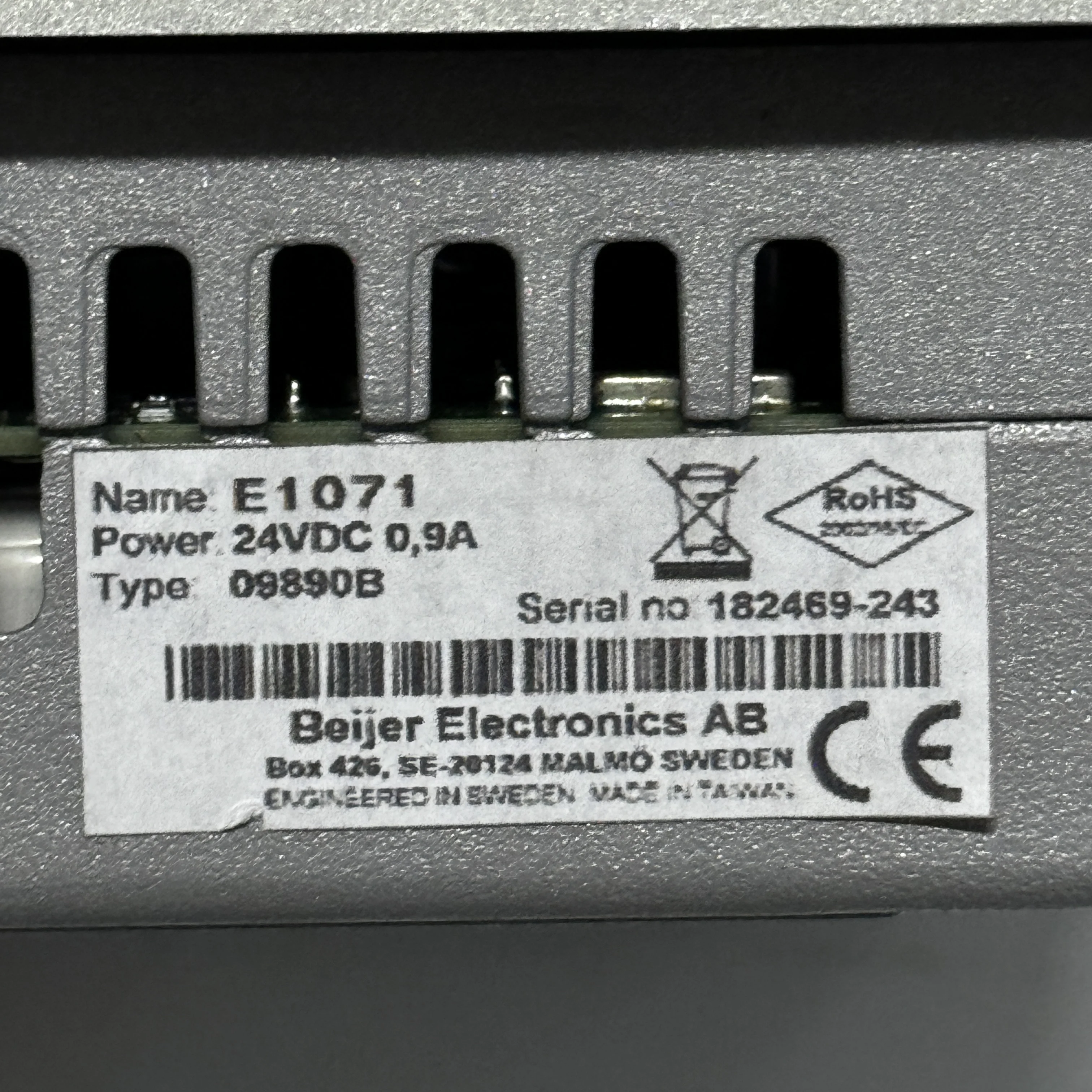 Beijer E1071 graphic touch HMI 24VDC  09880B