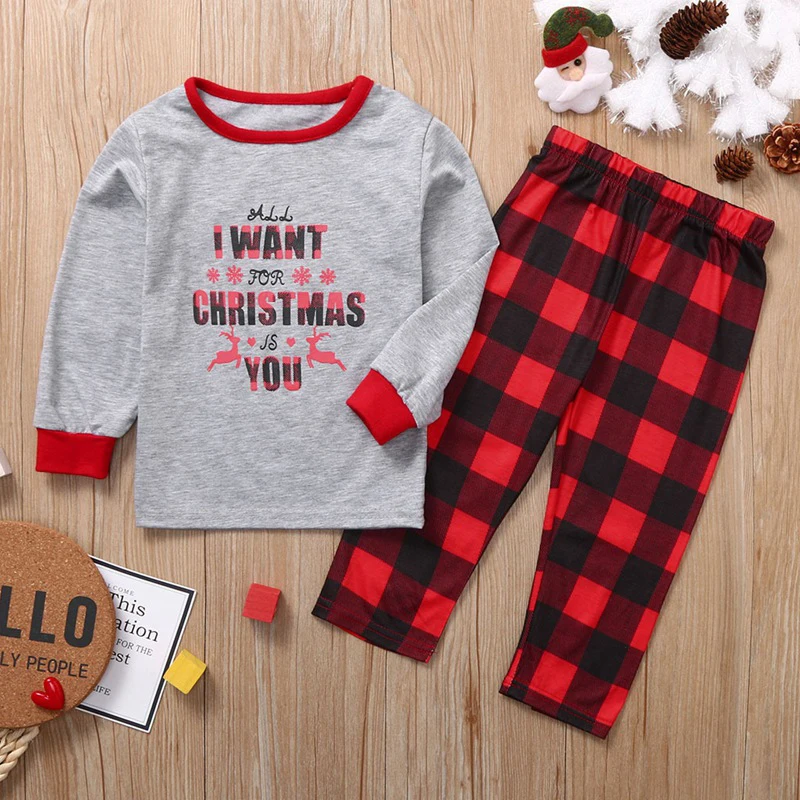  KKVVSS 6114 Christmas clothes man and women pajamas family sets piece children loose home wear casual wholesale kids