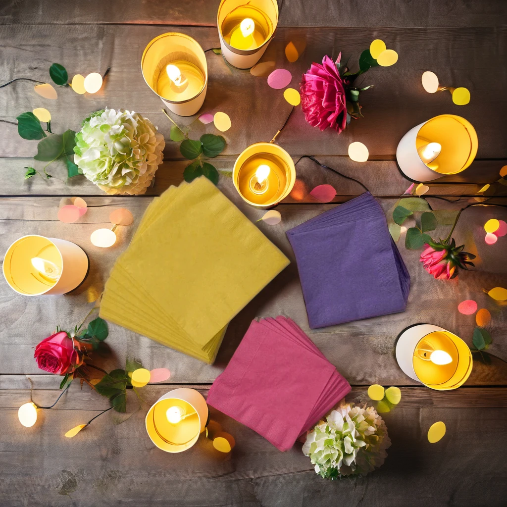 Wholesale Solid Color Paper Napkins Decoupage Printed Beverage Party Tissue Napkins Decoration Serviettes Or Custom Napkins