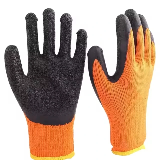 Winter Gloves 7G Polyester Lining Warm Latex Non-slip Work Gloves