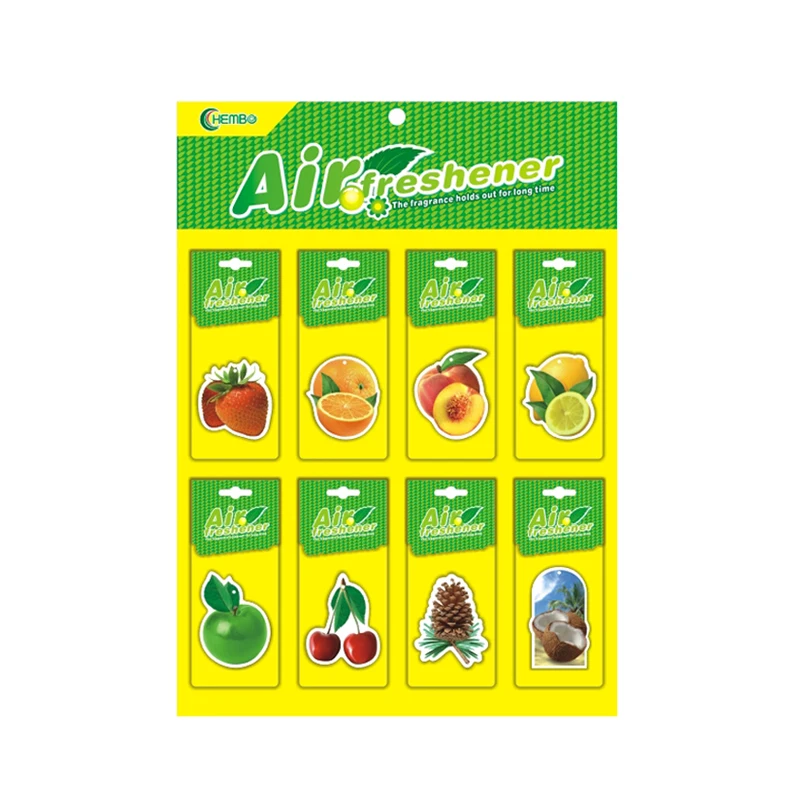Custom Bulk Cherry Scent Hanging Paper Strong Smell Car Fragrance Diffuser Model Air Freshener for Car Air Freshener
