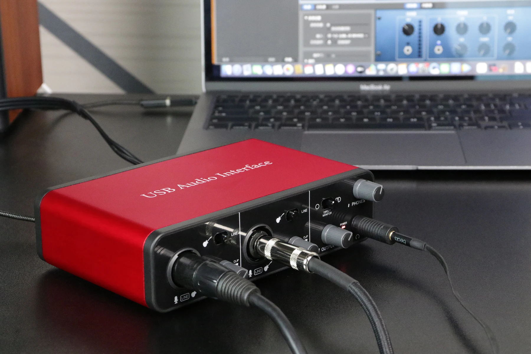 192KHz/24Bit 48V Phantom Power USB Audio Interface 2i2 Studio External USB Sound Card for Podcast Recording