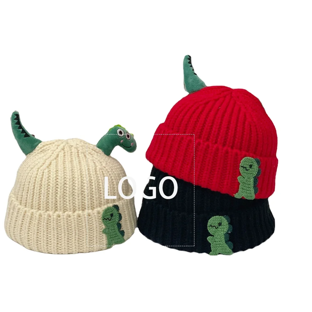 2024 NEW zjm new Model Winter Baby Frog Hats Toddler Beanies Hats Hor boys girls children soft warm knitted beanie funny cap