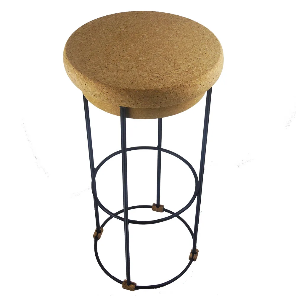 New arrival cork bar stool chair modern style iron frame silk screen with colorful powder coating