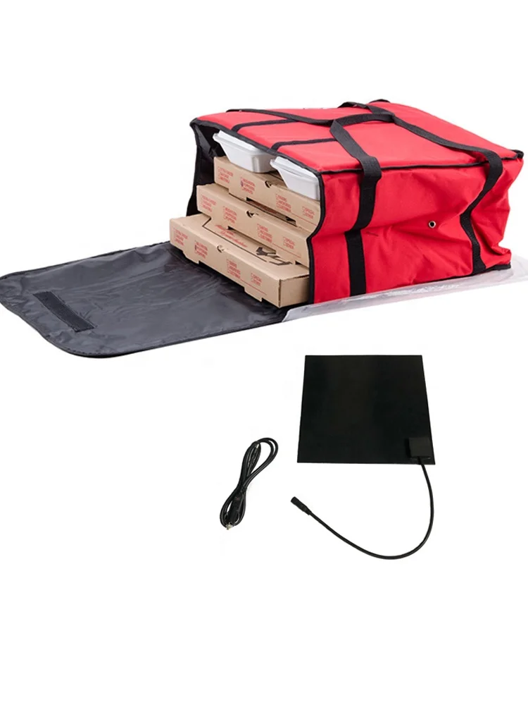 310x310mm 12v 100w Pizza Hot Food Delivery Bag Silicone Heating Pad