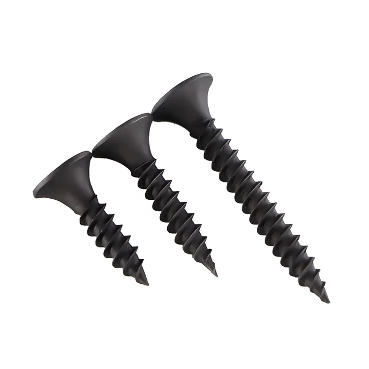 Fine/Coarse Thread Flat Bugle Head Gypsum Board Drywall Screw Phillips Black Self Tapping Screw ST3.5 for Building Fasteners