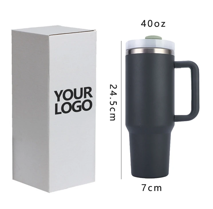 CUPPARK 40oz дорожный термостакан из нержавеющей стали с ручкой и соломой