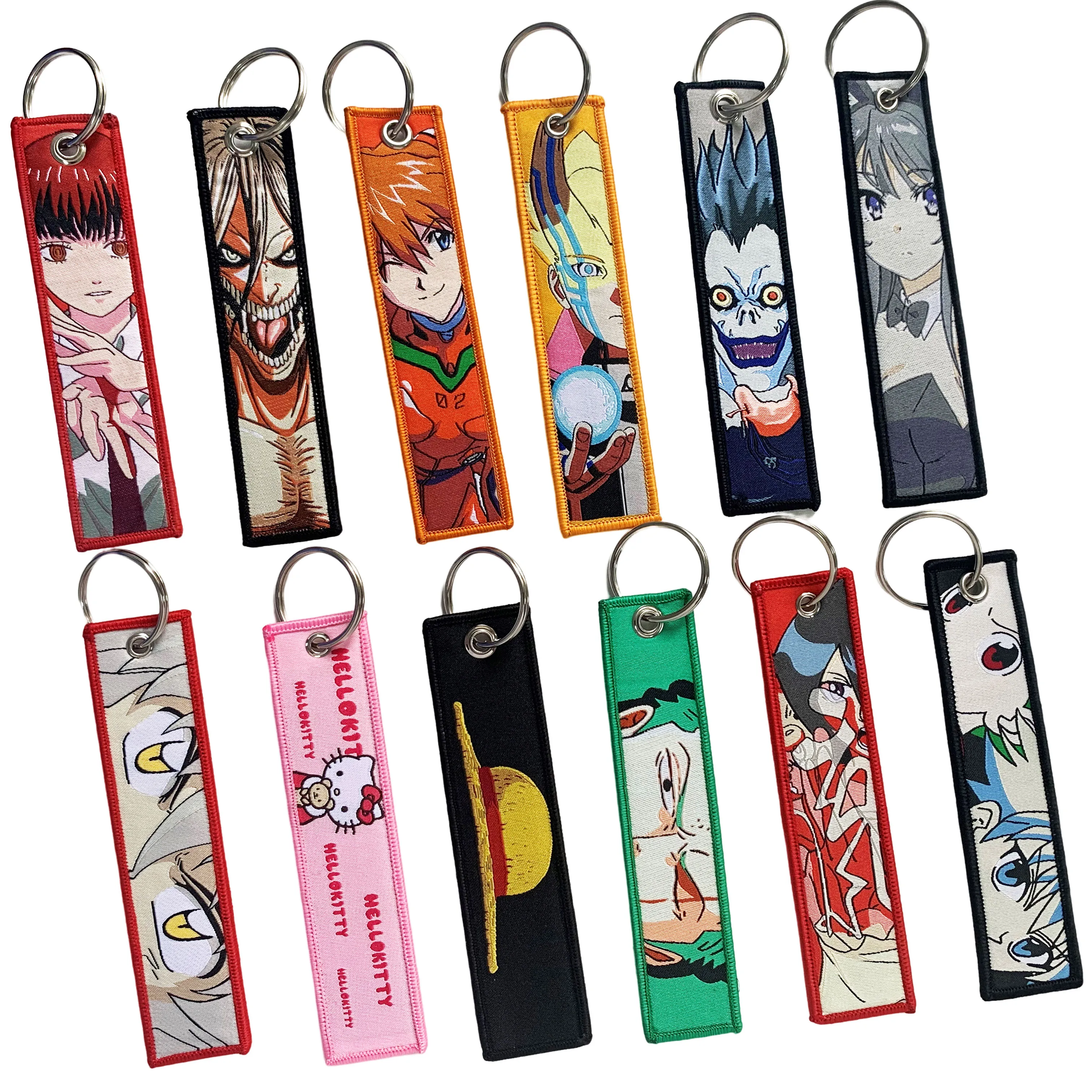 Custom Jet tag  Keychain Embroidery Cute Anime Double-sided Keychain Motorcycle Car Anime Embroidery Keych
