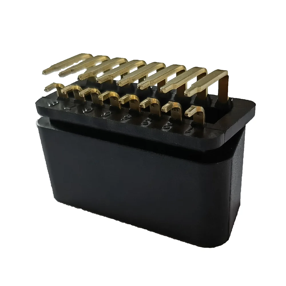 16pin 24V OBD2 PCB установленный под прямым углом автомобильный Позолоченный разъем OBD