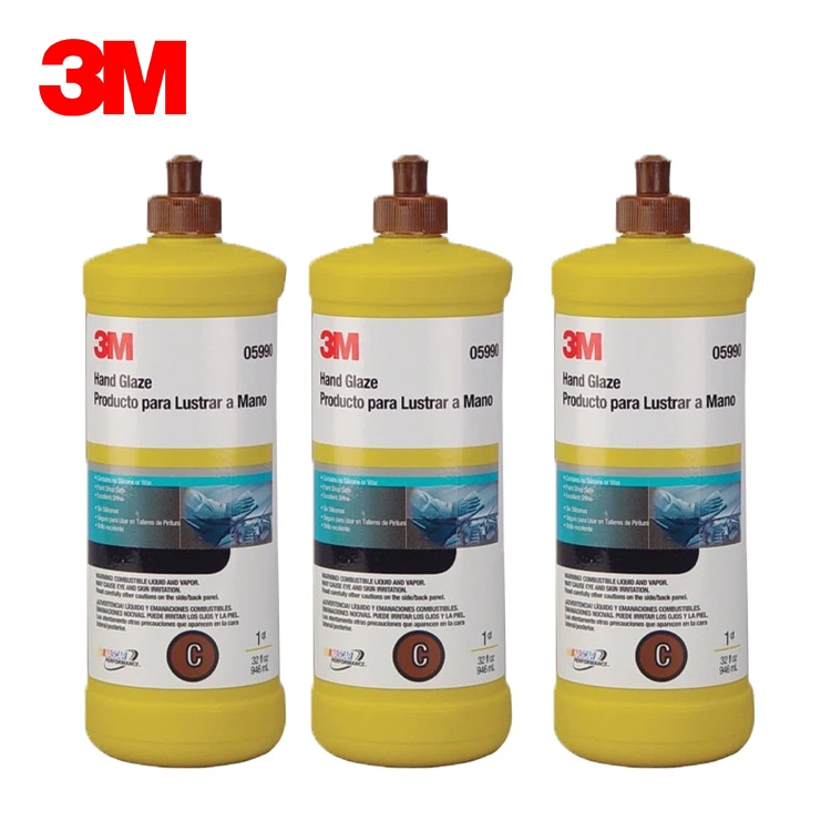 3M 05990 Hand Glaze Automotive Paints Detailing Finishing Light Protectant Liquid Polishing Wax 1 Quart Car Care Beauty