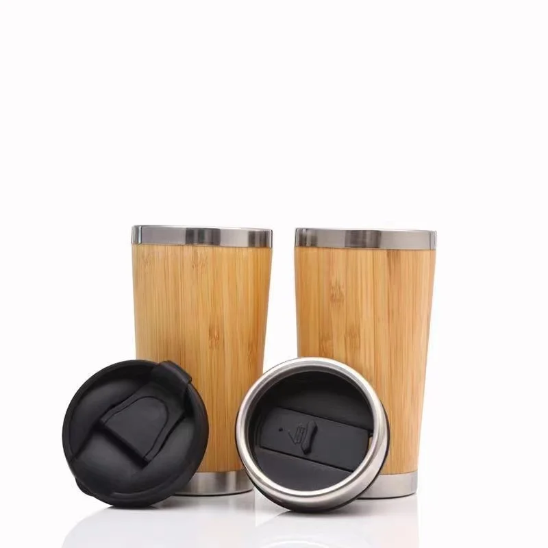 
Natural Stainless Steel bamboo water bottle Vacuum Insulated infuser bamboo thermos Wholesale 