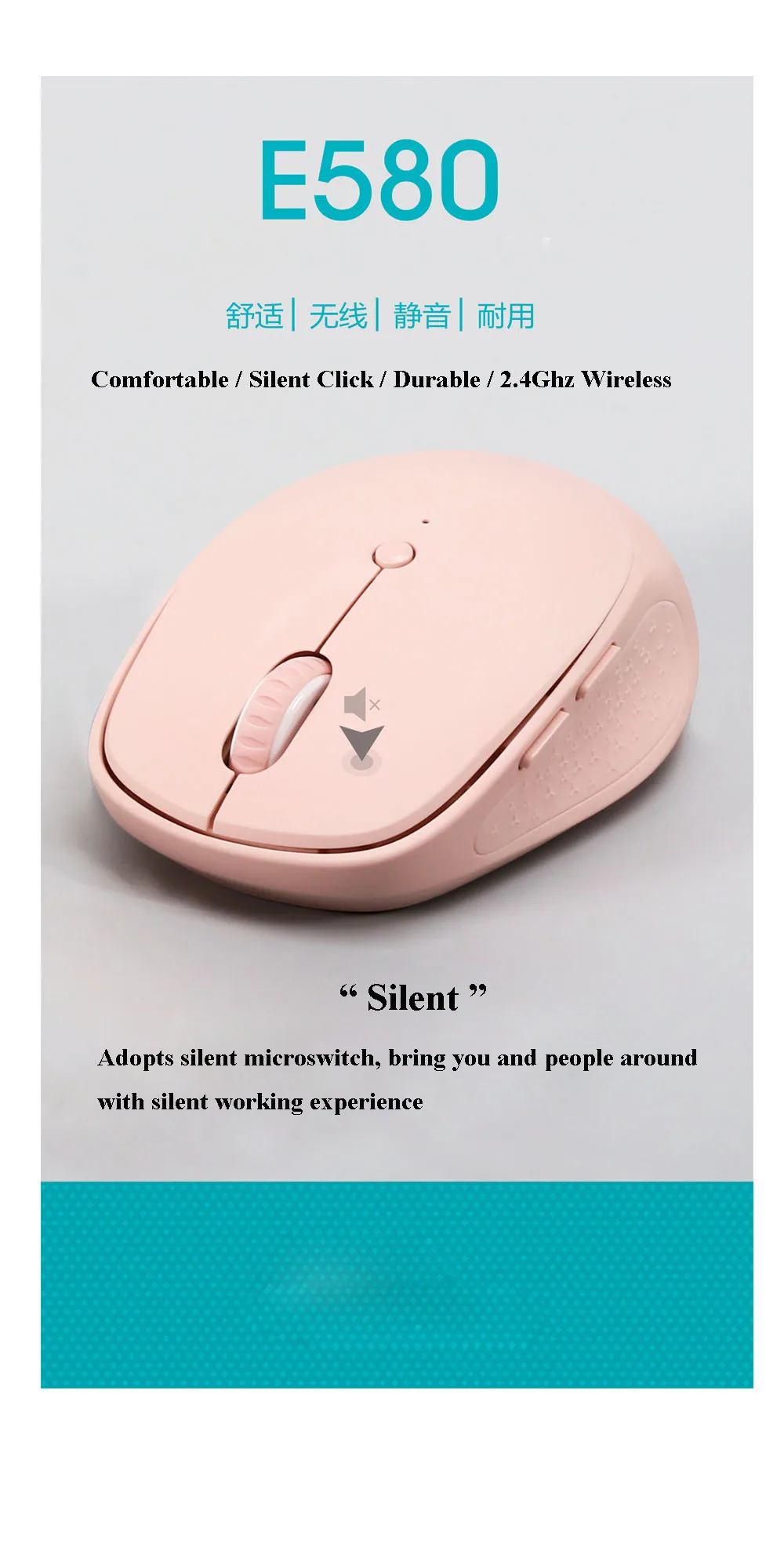 Cheap and good quality wireless mice ,6 buttons, 2400DPI, Silent Click, working current 10mA