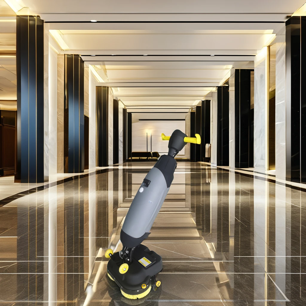 GS03 Auto Mini Floor Scrubber Dryer 18-inch Double Brush Floor Scrubber Electric & Manual Fuel Used Condition for Farm Cleaning