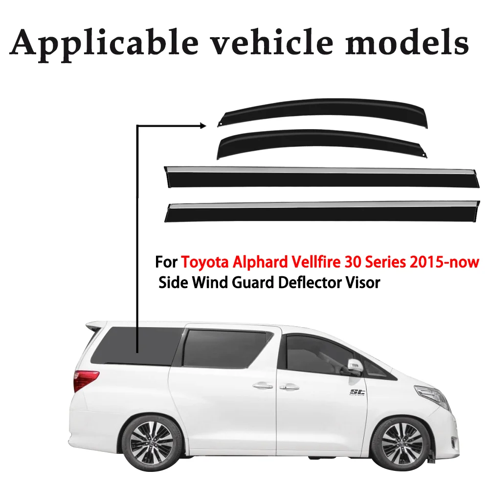 For Toyota Alphard Vellfire 30 Series 2015-Now Side Wind Guard Deflector Visor Other Exterior Accessories Window Vent Visor