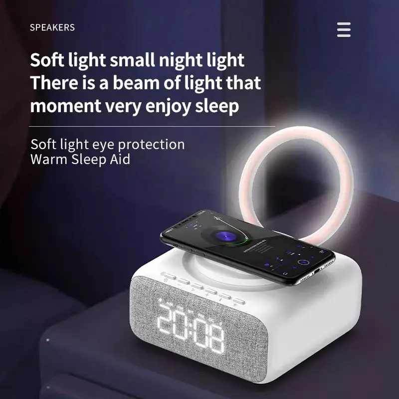 Умная электроника с Bluetooth будильник Беспроводная зарядка 12 видов музыки белый шум счетчик