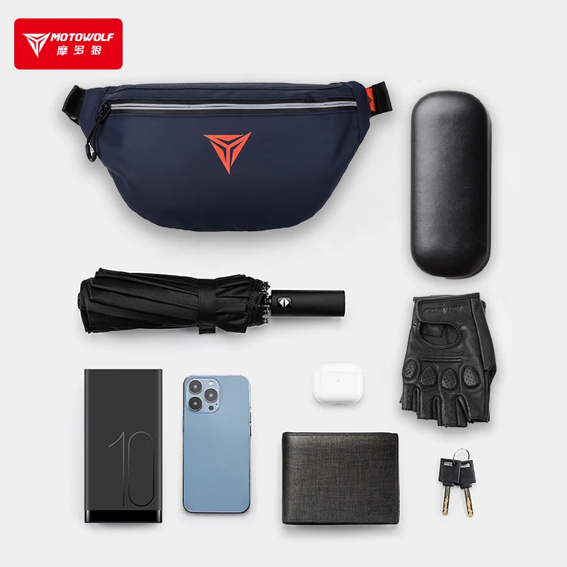 MOTOWOLF motorcycle utility running waterproof multifunctional reflective front chest bag tactical