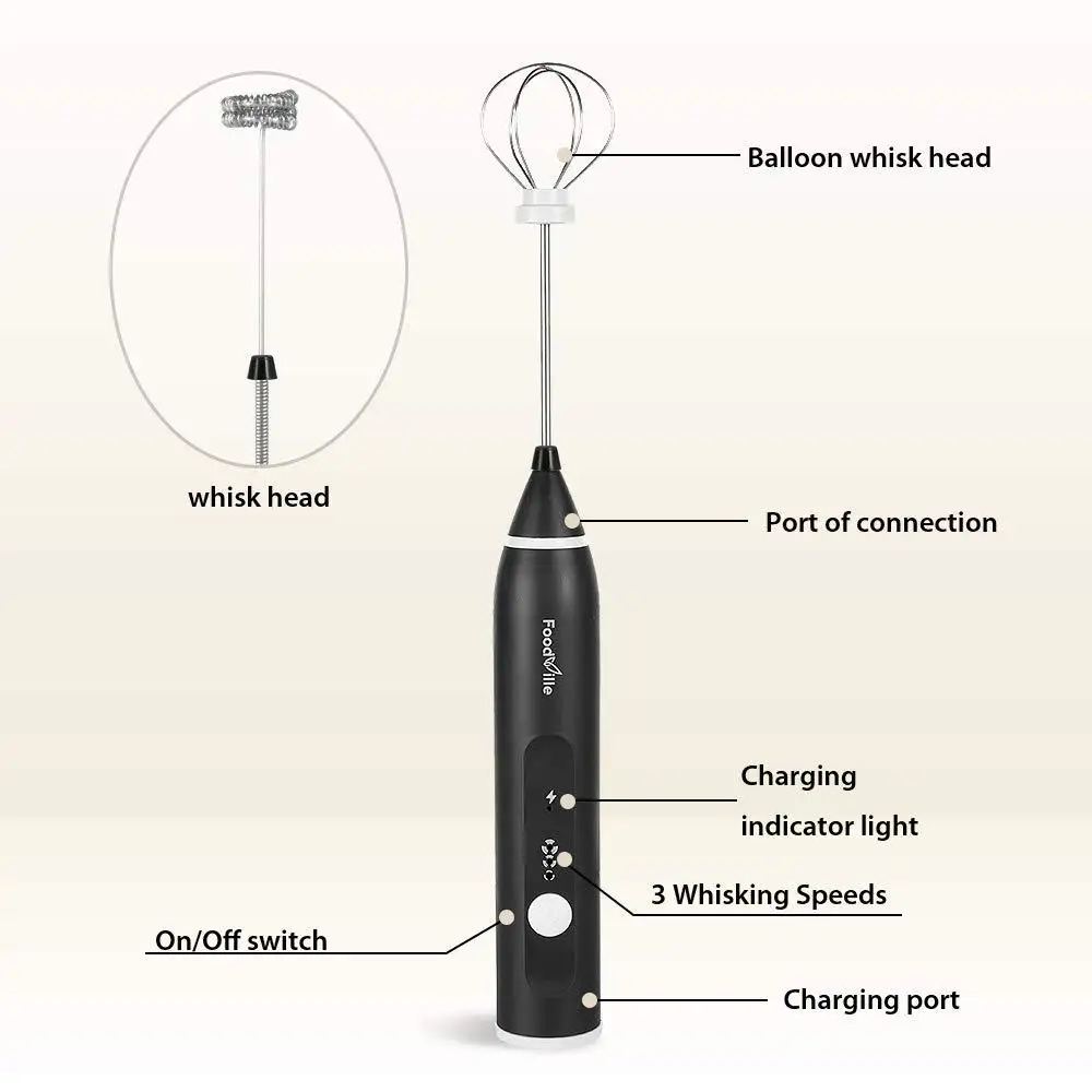 2in1 3 speed home hand mixer Electric Milk Frother Stainless Steel egg Beater Handheld Espresso Blender