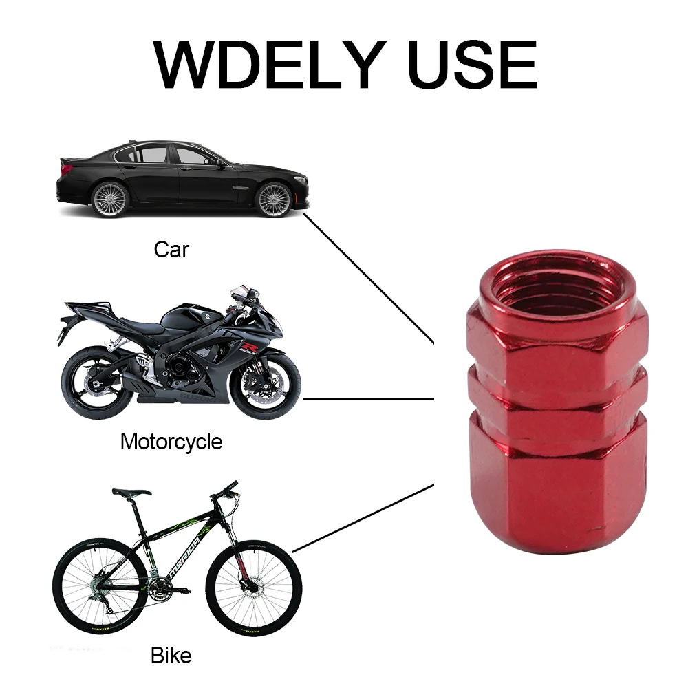 Aluminum Alloy Car Wheel Tire Valve Caps Tyre Rim Stem Covers Airdust Waterproof For Automobiles Motorcycles Trucks Bikes