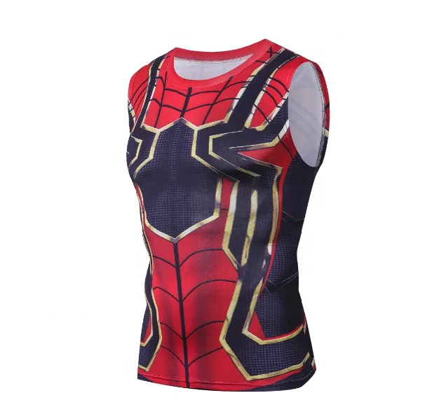 
Men spider printing 3D sublimation sleeveless men fancy design gym tank top singlet 