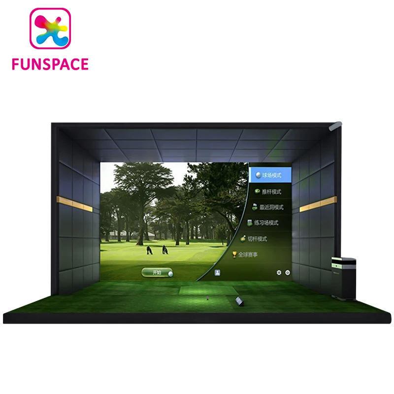 Simulated Golf Scenario Golf Ball Clubs Projector Video Game With Infrared Identification for Golf Games Machine