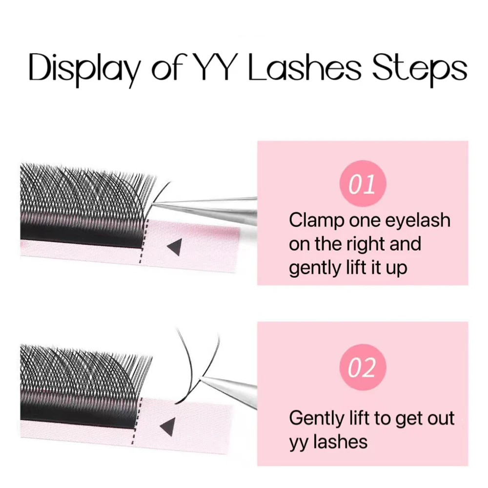 SP EYELASH Volume Eyelash 0.07MM W V YY Shape Extension MIX Individual False Eyelashes Natural Soft Light Matte YY LASHES