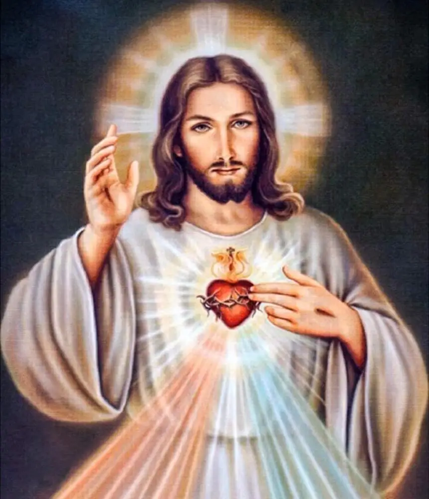 
Heart of Jesus 5D diamond painting DIY full round Religious Jesus diamond painting 