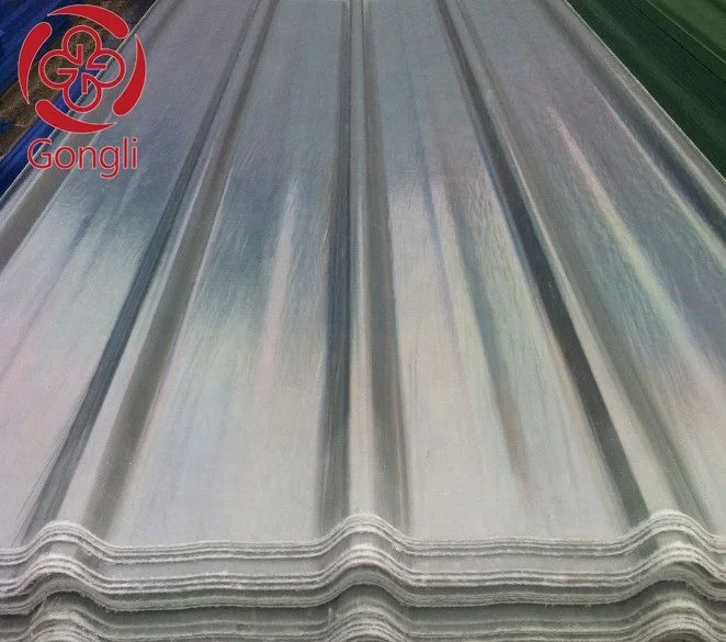Кровельные листы, черепица, обычная черепица, Обычный лист, прозрачный гофрированный пластик FRP, рулонный, с защитой от УФ-лучей, Gongli -FRP1