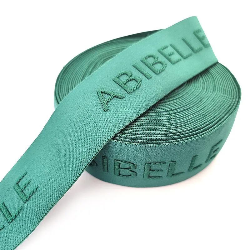 1.5 inch elastic band soft durable carved logo shiny custom jacquard elastic band for underwear
