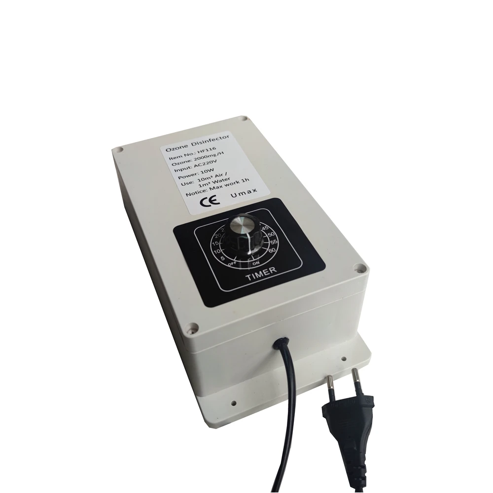 HF116 220V/110V 2000mg/h Ozone Generator Machine Air Water Sterilizer Purifier for Fruits vegetables meat Food