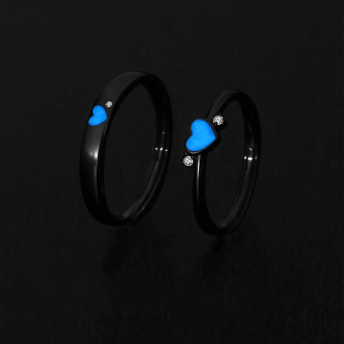 Adjustable Love Luminous s925 Silver Ring Classic Couple Style for Unisex Gift for Girlfriend Rings